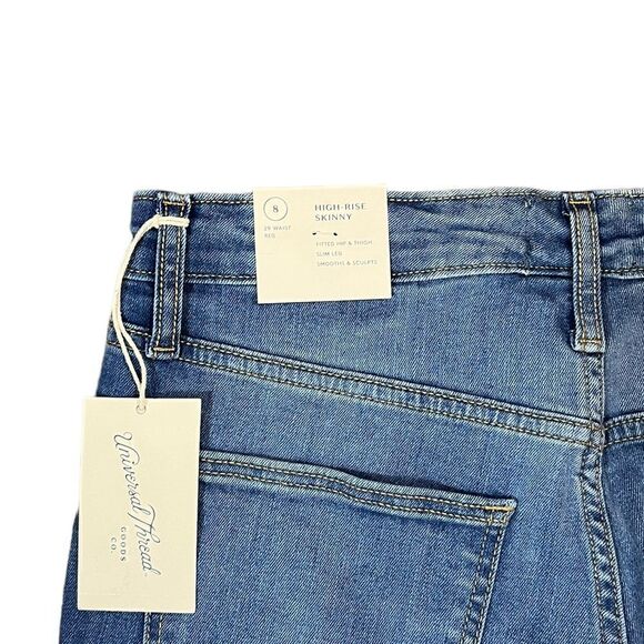 Universal Thread High Rise Skinny Denim Jeans With Patch, Size 8, NWT - Picture 7 of 13